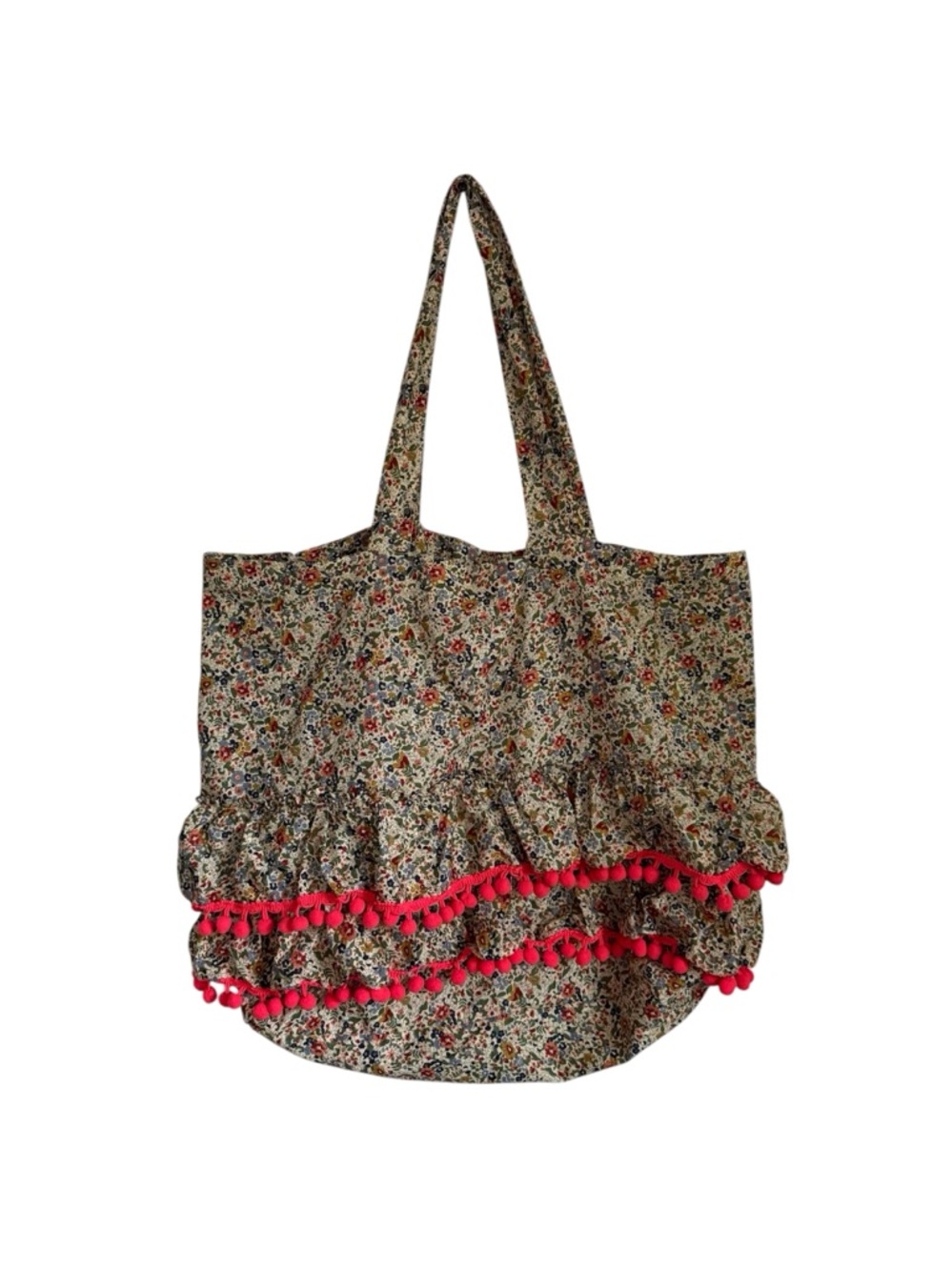 Natural Life Floral Pom Pom Ruffle Bag - Picture 2 of 8
